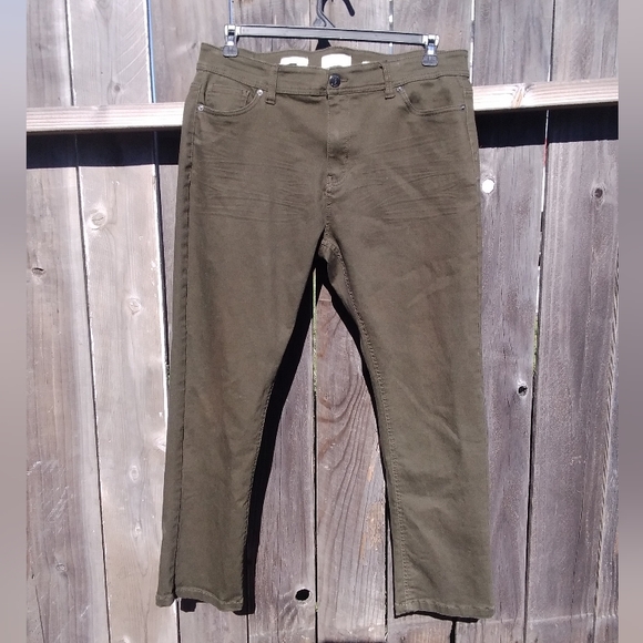 Scott James Other - Scott James England Men's Jeans 36x30 Slim Fit Army Olive Khaki Denim Zipper